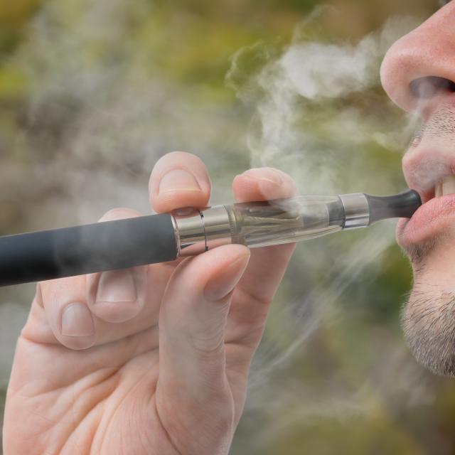 Man smoking an e-cigarette